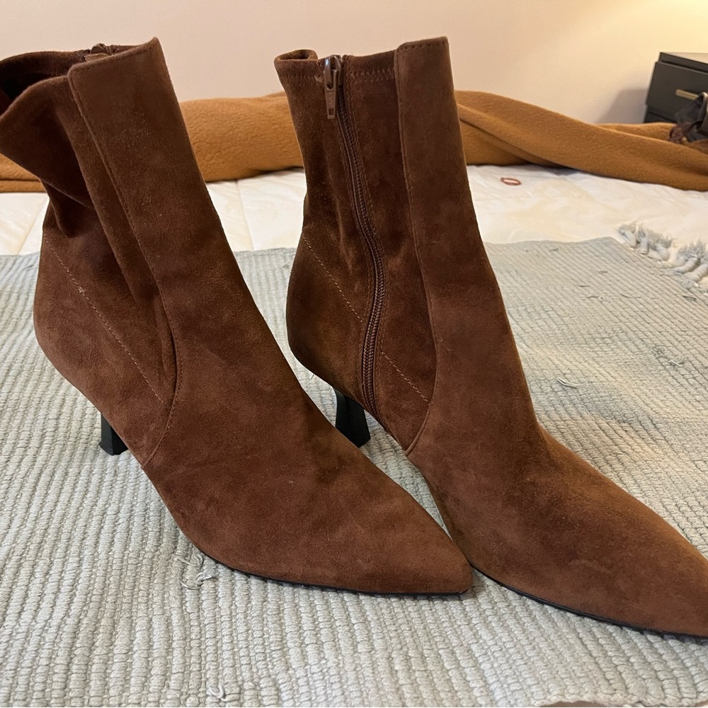 Brown Suede Ankle Boots
